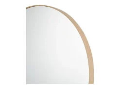 Meublorama Espejo redondo RIO – Ø80 cm – Acabado en roble envejecido – MDF con decoración de madera – Diseño natural y de tendencia Marru00f3n Discount