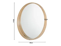 Online Meublorama Espejo redondo RIO con borde – Ø80 cm – Acabado en roble envejecido – Marco grueso – Diseño natural y moderno Marru00f3n