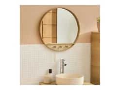 Espejo De Pared|Espejo-Espejo redondo 60x60cm NESTO Color natural claro
