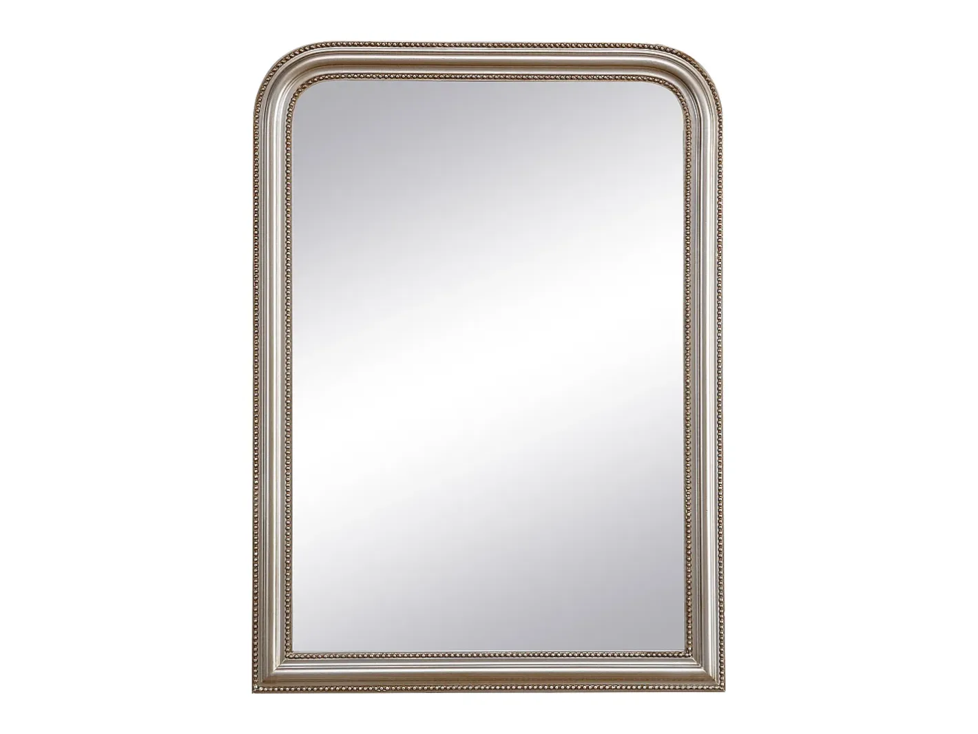 OZAIA Espejo De Pared|Espejo-Espejo trumeau de madera de Paulownia, L. 80 x H. 110 cm, champán, HELOISE Plateado