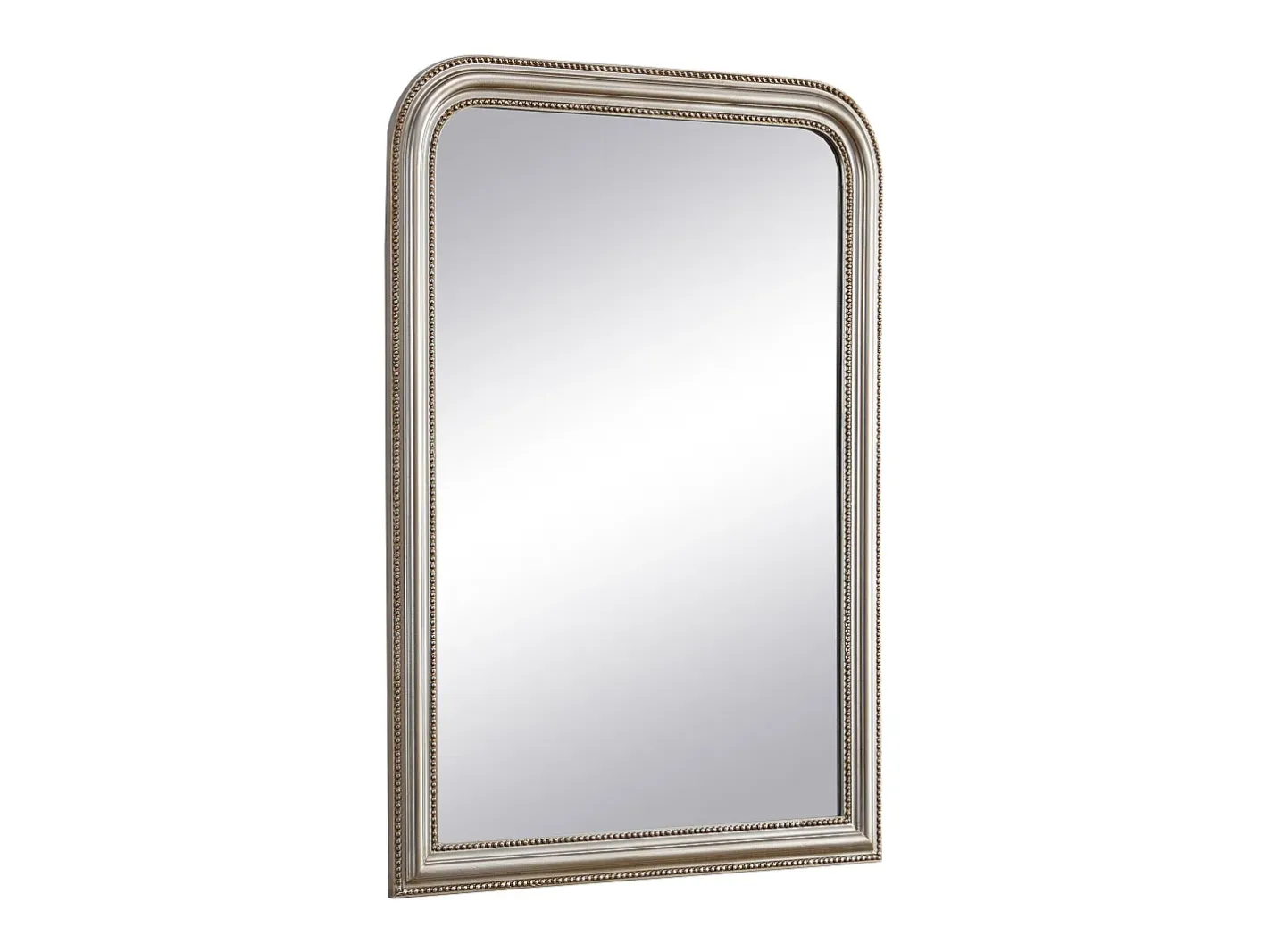 OZAIA Espejo De Pared|Espejo-Espejo trumeau de madera de Paulownia, L. 80 x H. 110 cm, champán, HELOISE Plateado