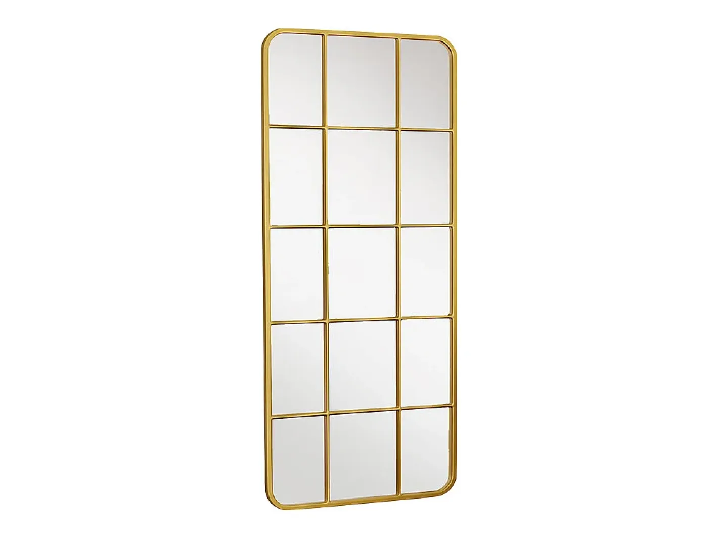 OZAIA Espejo ventana de estilo art deco de metal - L. 60 x Alt. 140 cm - - SCIARA Dorado Clearance