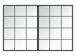 Espejo De Pared|Espejo-Espejos de pared 2 piezas 80x60 cm metal Negro