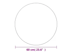 Espejo De Pared|Espejo-Espejos de pared 2 piezas 60 cm Cristal redondo Plateado