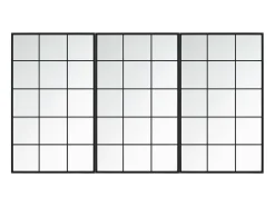 Discount Espejos de pared 3 piezas 100x60 cm metal Negro