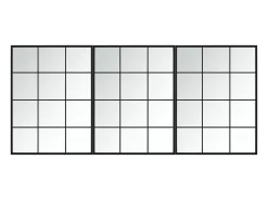 Espejo De Pared|Espejo-Espejos de pared 3 uds metal 80x60 cm ES218179 Negro