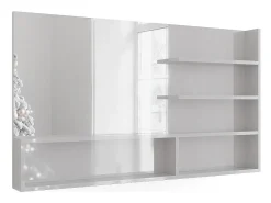 Vicco Espejo-Estante con espejo alto brillo 119.8x11x70 Blanco