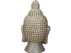 Discount ECD Germany Estatua cabeza de Buda 74,5 cm aspecto bronce en poliresina Beige