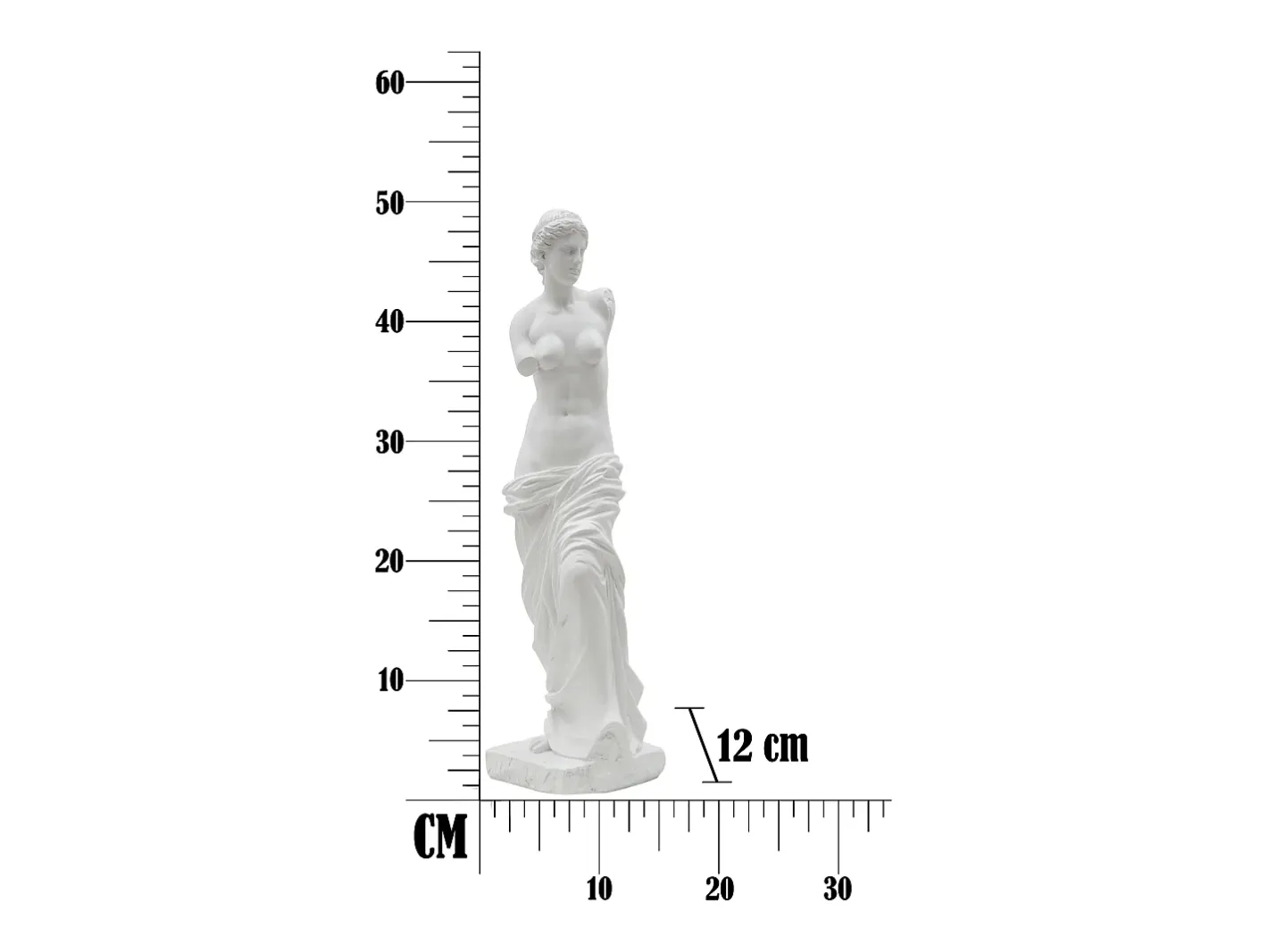 Outlet Estatua clásica decorativa de mesa en polirresina blanca h49cm estilo griego Blanco