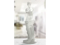 Outlet Estatua clásica decorativa de mesa en polirresina blanca h49cm estilo griego Blanco