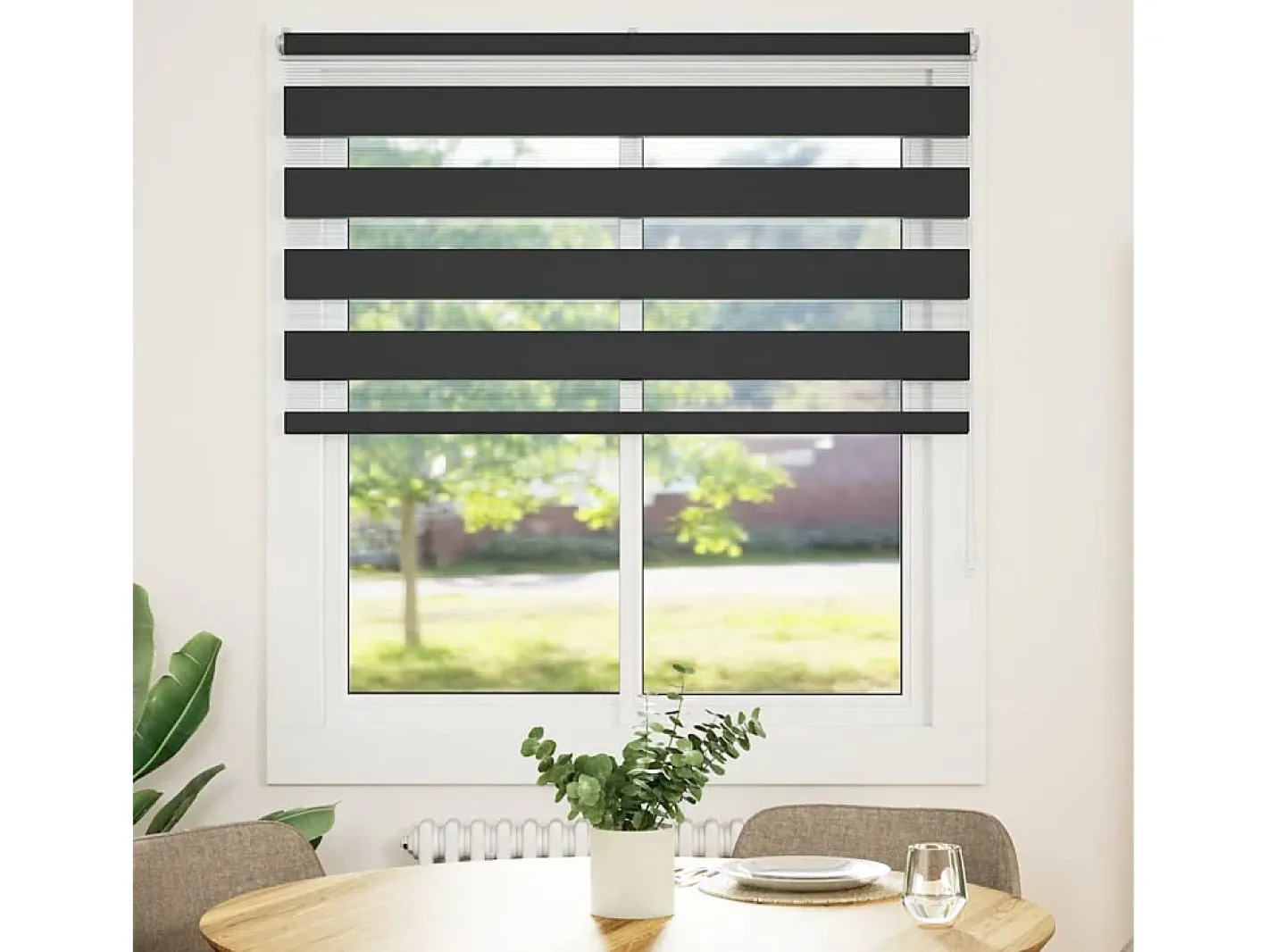 Sale Estor cebra 130x150 cm ancho tejido 125,9 cm poliéster Negro
