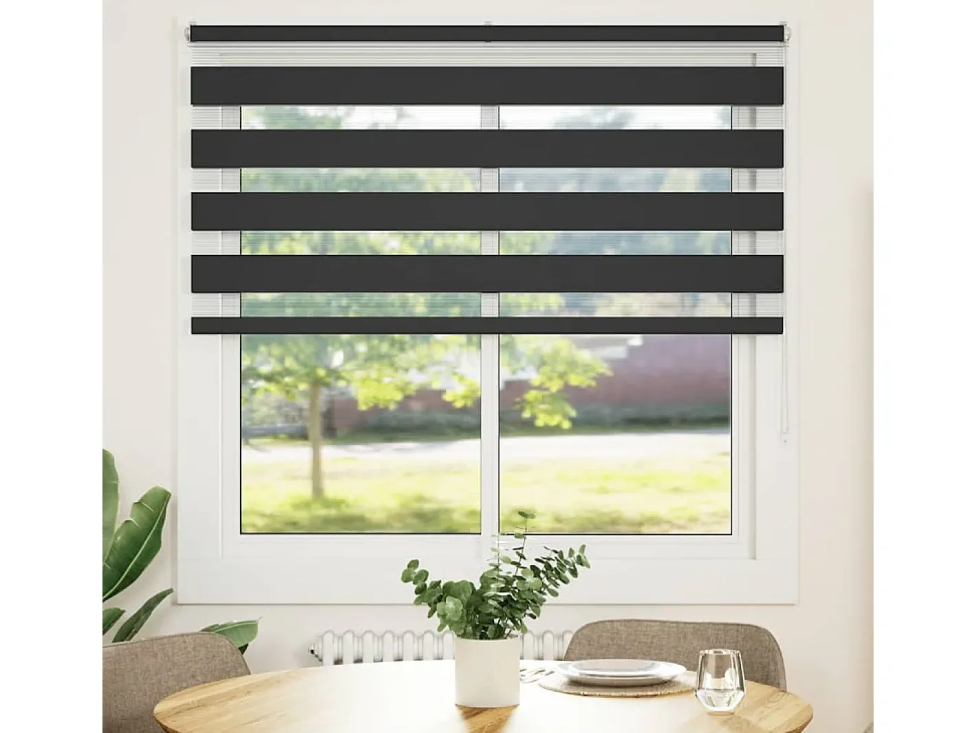 Sale Estor cebra 140x150 cm ancho tela 135,9 cm poliéster Negro
