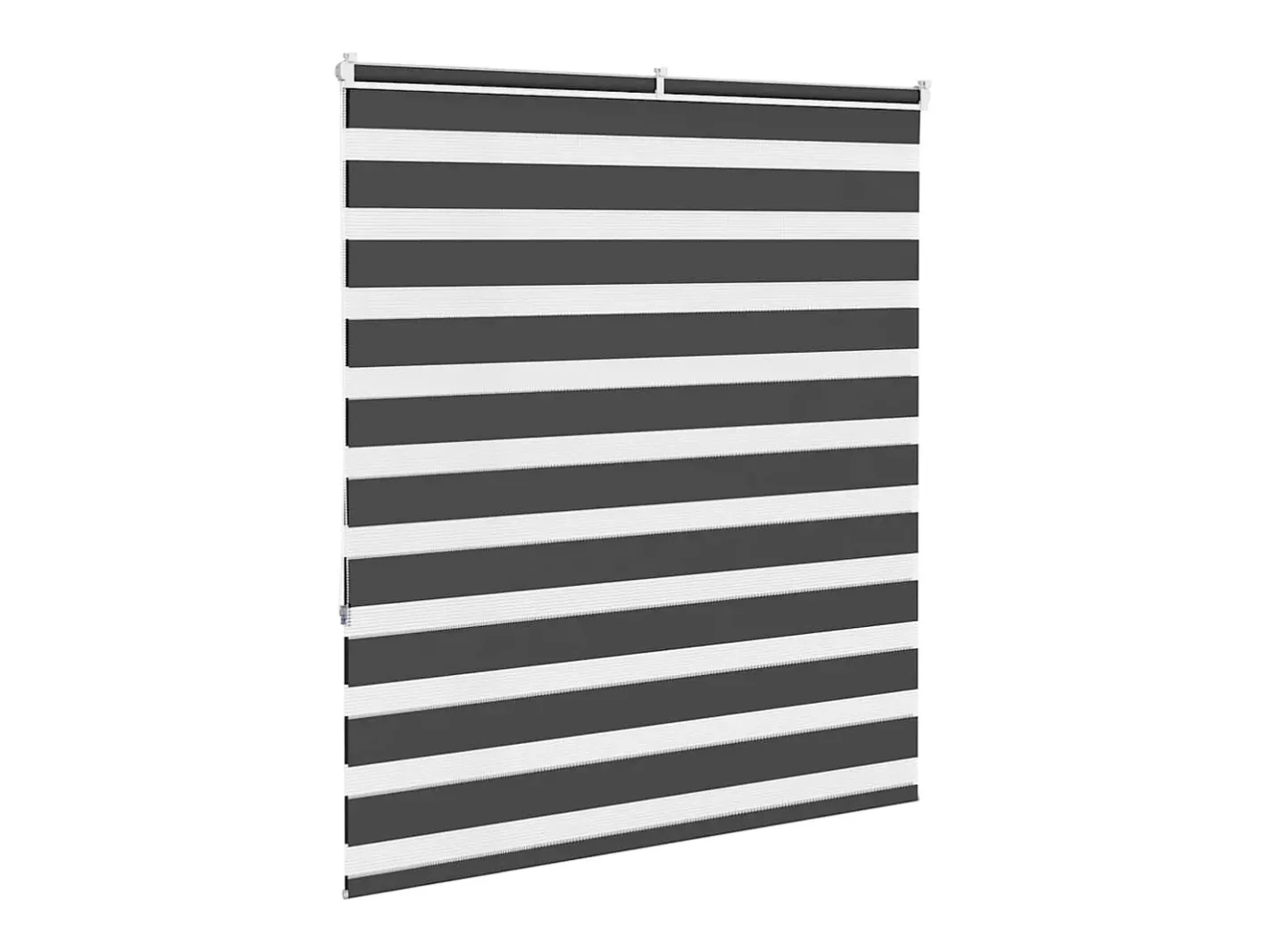 Estor cebra 135x150 cm ancho tela 130,9 cm poliéster Negro Clearance