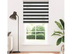 Ropa De Casa-Estor cebra 120x200 cm ancho tela 115,9 cm poliéster Negro