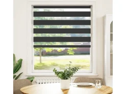 Estor cebra 95x150 cm ancho tela 90,9 cm poliéster Negro