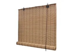 Discount Estor enrollable de bambú 100x220 cm Marrón Marru00f3n