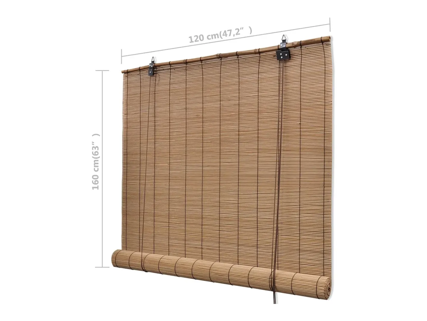 Ropa De Casa-Estor enrollable de bambú marrón 120x160 cm Marru00f3n