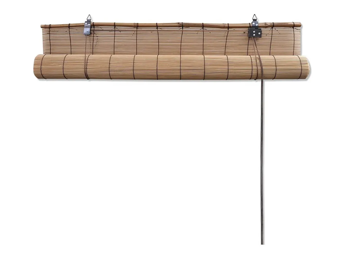 Ropa De Casa-Estor enrollable de bambú 150x160 cm Marrón Marru00f3n