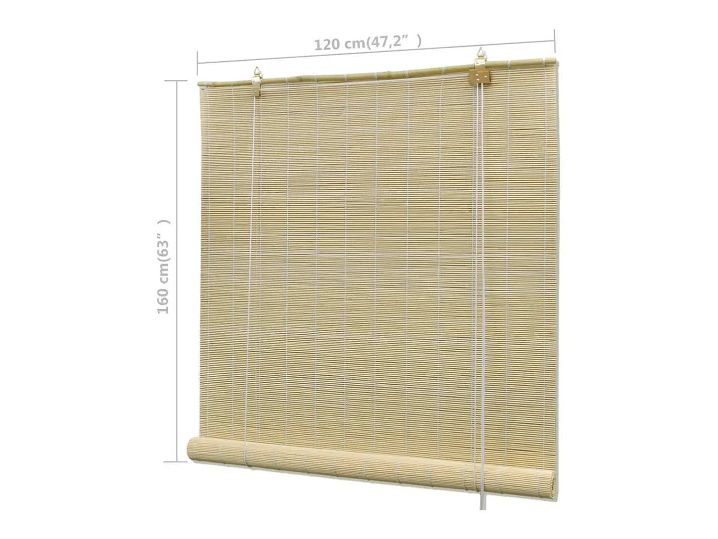 Estor enrollable de bambú natural 120x160 cm Beige