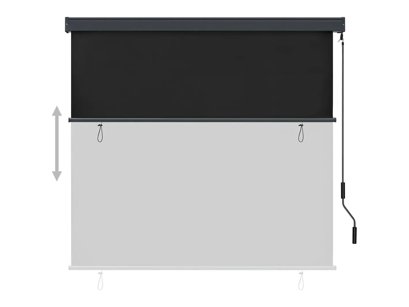 Ropa De Casa-Estor enrollable de exterior 160x250 cm Antracita Gris