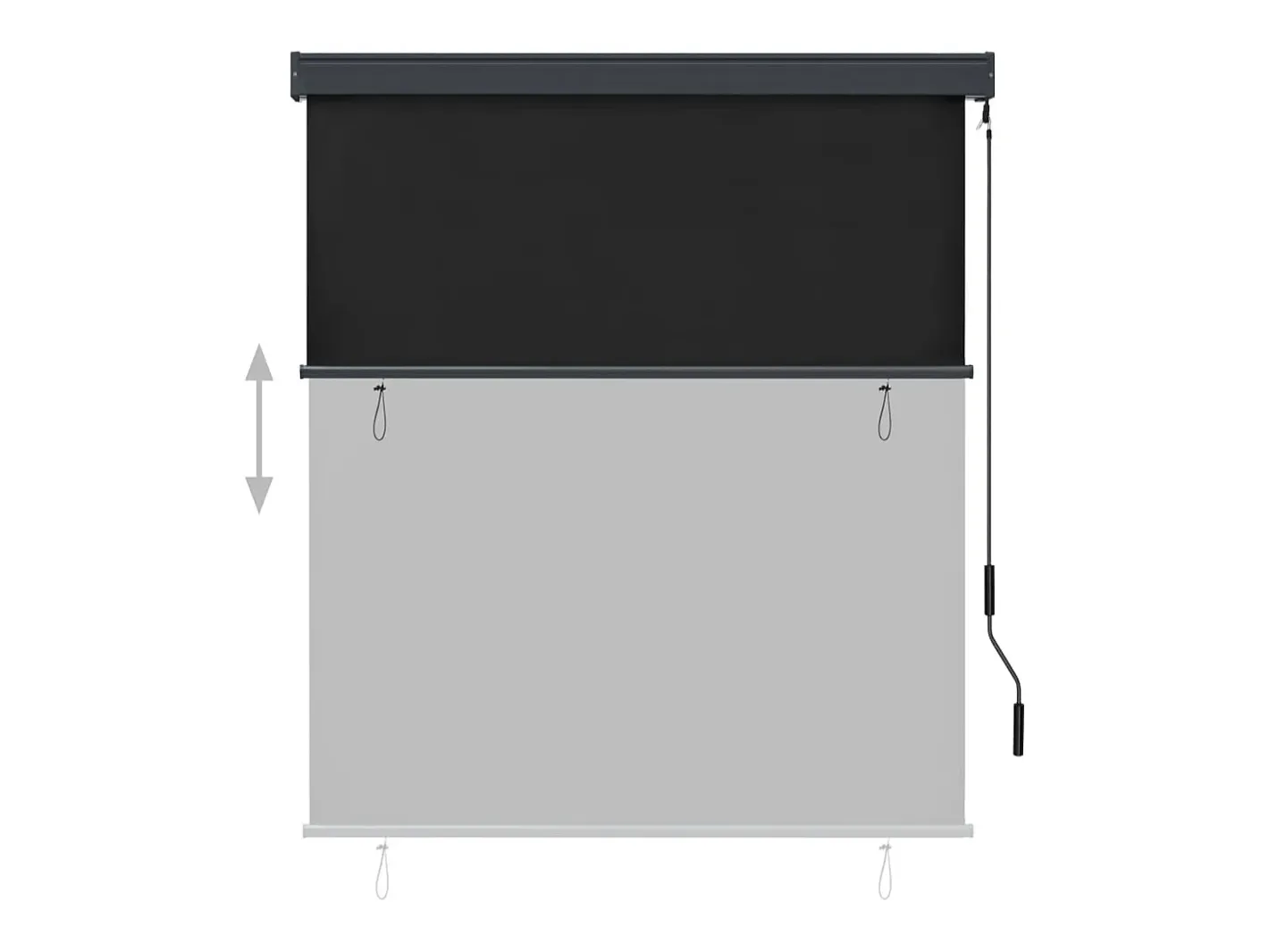 Outlet Estor enrollable de exterior 140 x 250 cm Antracita Gris