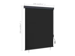 Outlet Estor enrollable de exterior 140 x 250 cm Antracita Gris