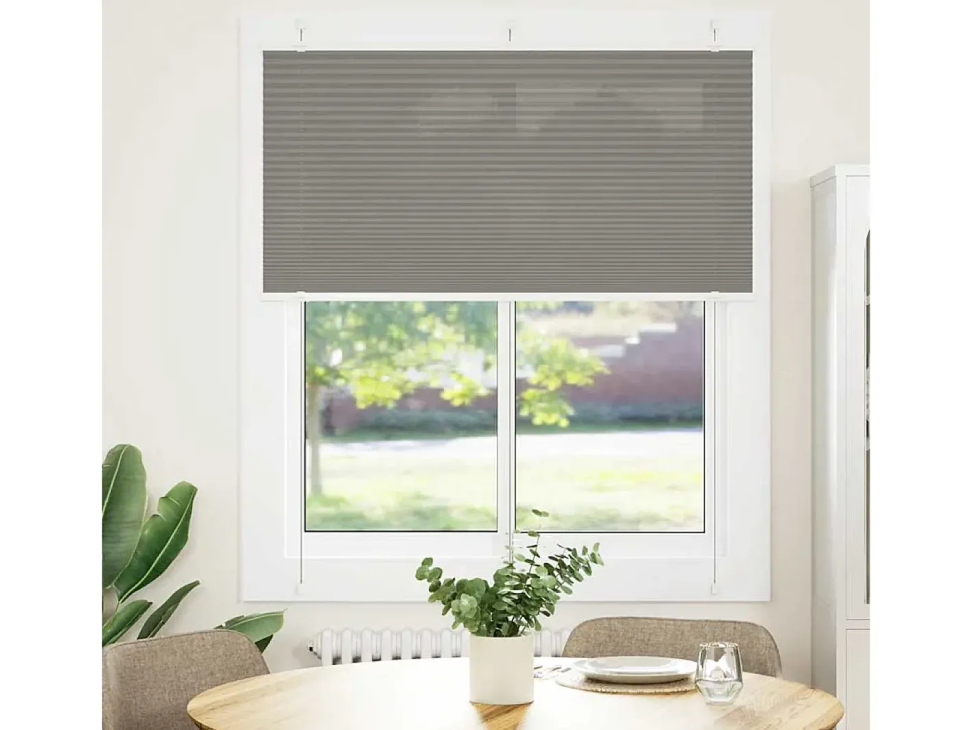 Estor plisado antracita 115x150 cm ancho tela 114,4 cm Gris Discount