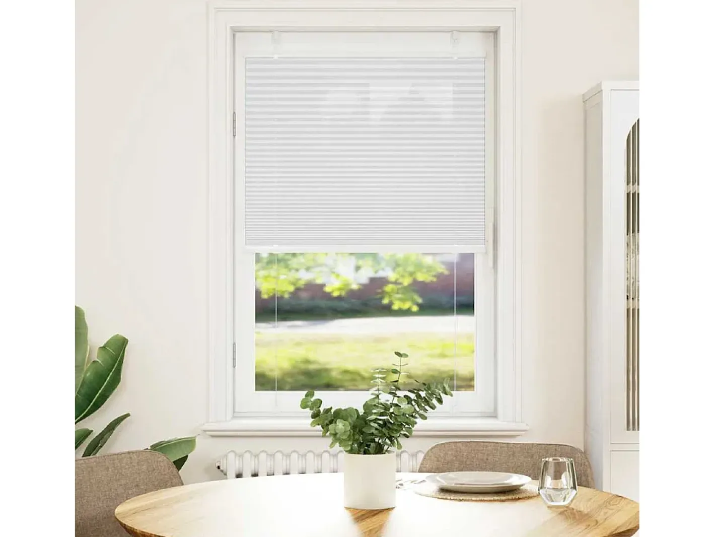 Discount Estor plisado 70x150 cm ancho tela 69,4 cm poliéster Blanco