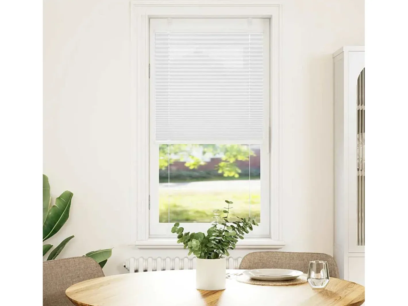 Estor plisado 65x150 cm ancho tela 64,4 cm poliéster Blanco Clearance