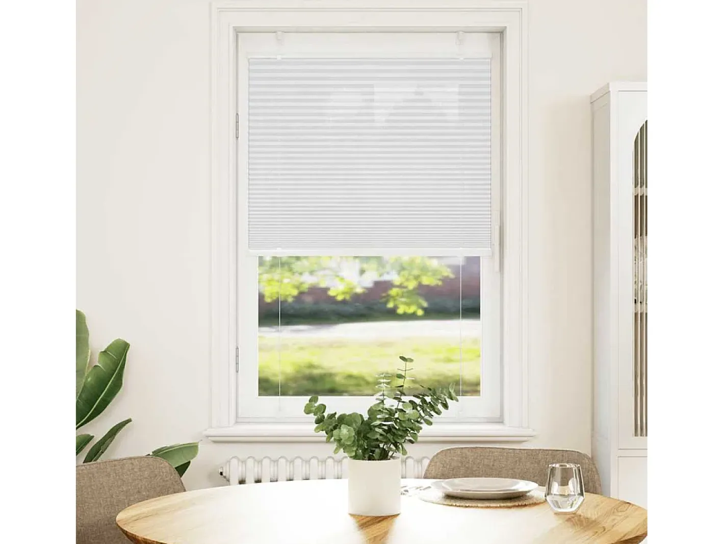 New Estor plisado 80x150 cm ancho tela 79,4 cm poliéster Blanco