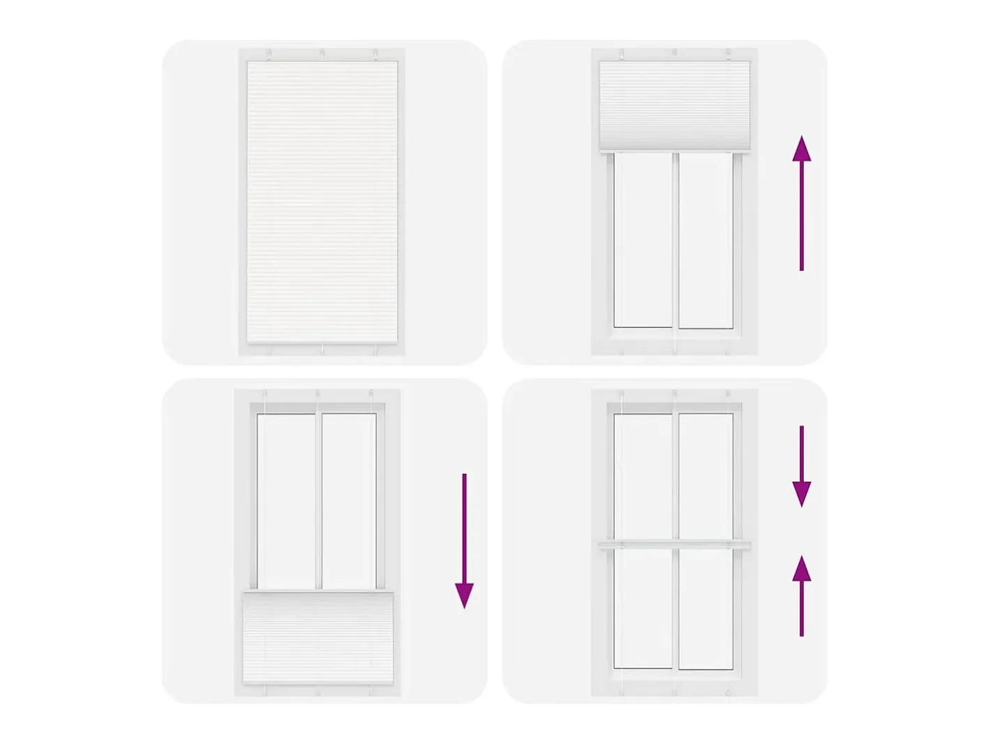 Estor plisado 105x200cm ancho tela 104,4cm poliéster Blanco