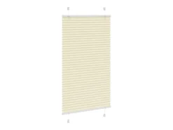 Estor plisado color 75x100 cm ancho tela 74,4 cm poliéster Crema Clearance