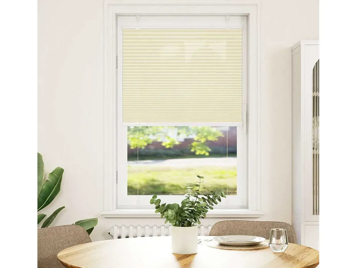 Ropa De Casa-Estor plisado color 80x100 cm ancho tela 79,4 cm poliéster Crema