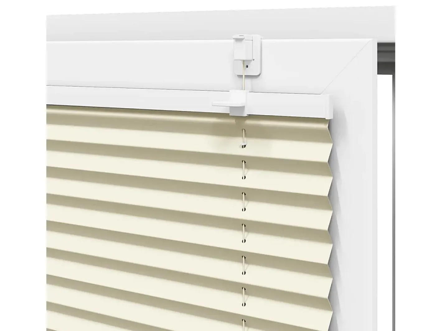 Ropa De Casa-Estor plisado color 50x200 cm ancho tela 49,4 cm poliéster Crema