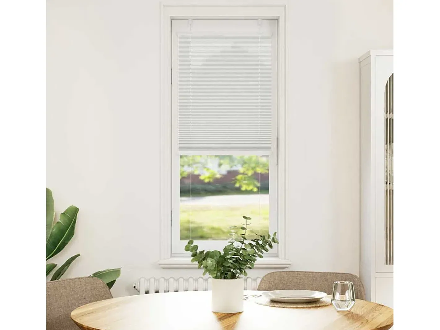 Estor plisado claro 45x100 cm ancho tela 44,4 cm Gris Outlet