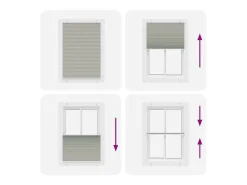 Ropa De Casa-Estor plisado claro 95x150 cm ancho tela 94,4 cm Gris