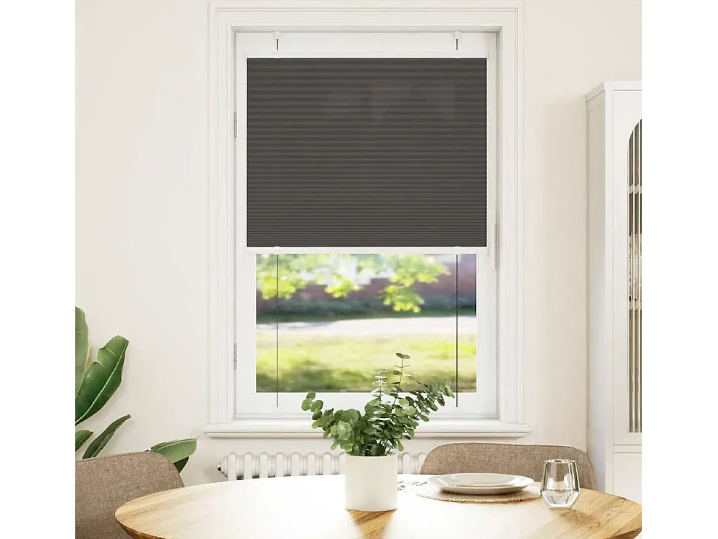 Ropa De Casa-Estor plisado 80x150 cm ancho tela 79,4 cm poliéster Negro