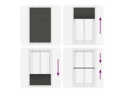 Estor plisado 115x200 cm ancho tela 114,4cm poliéster Negro Online