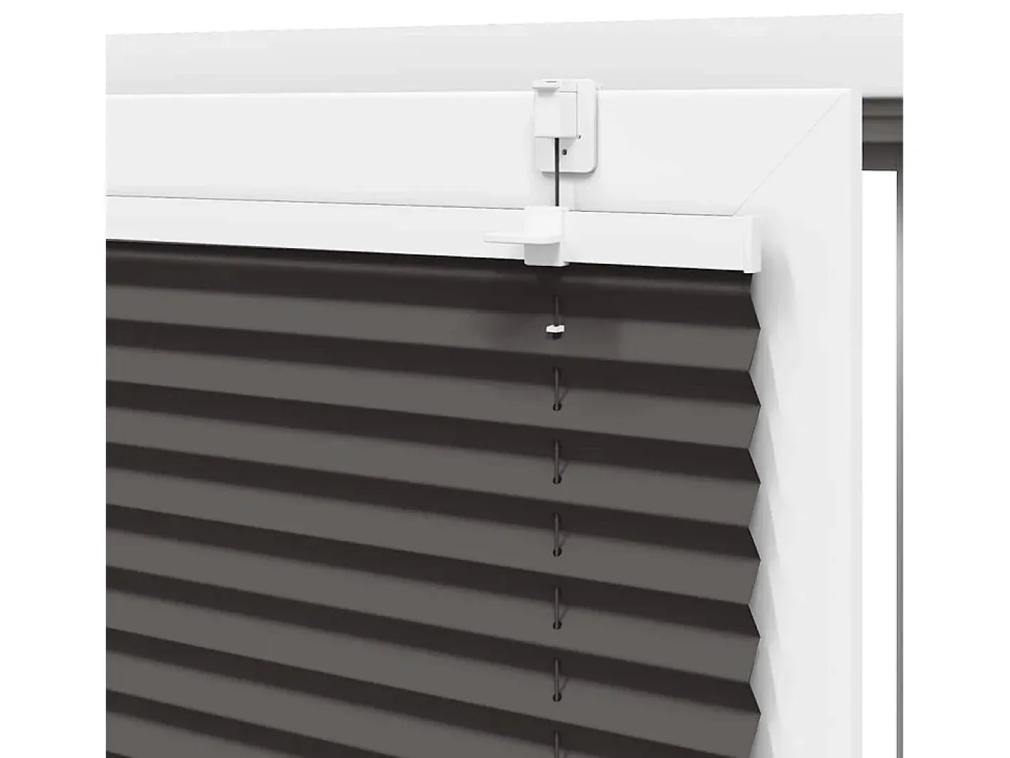 Ropa De Casa-Estor plisado 65x100 cm ancho tela 64,4 cm poliéster Negro