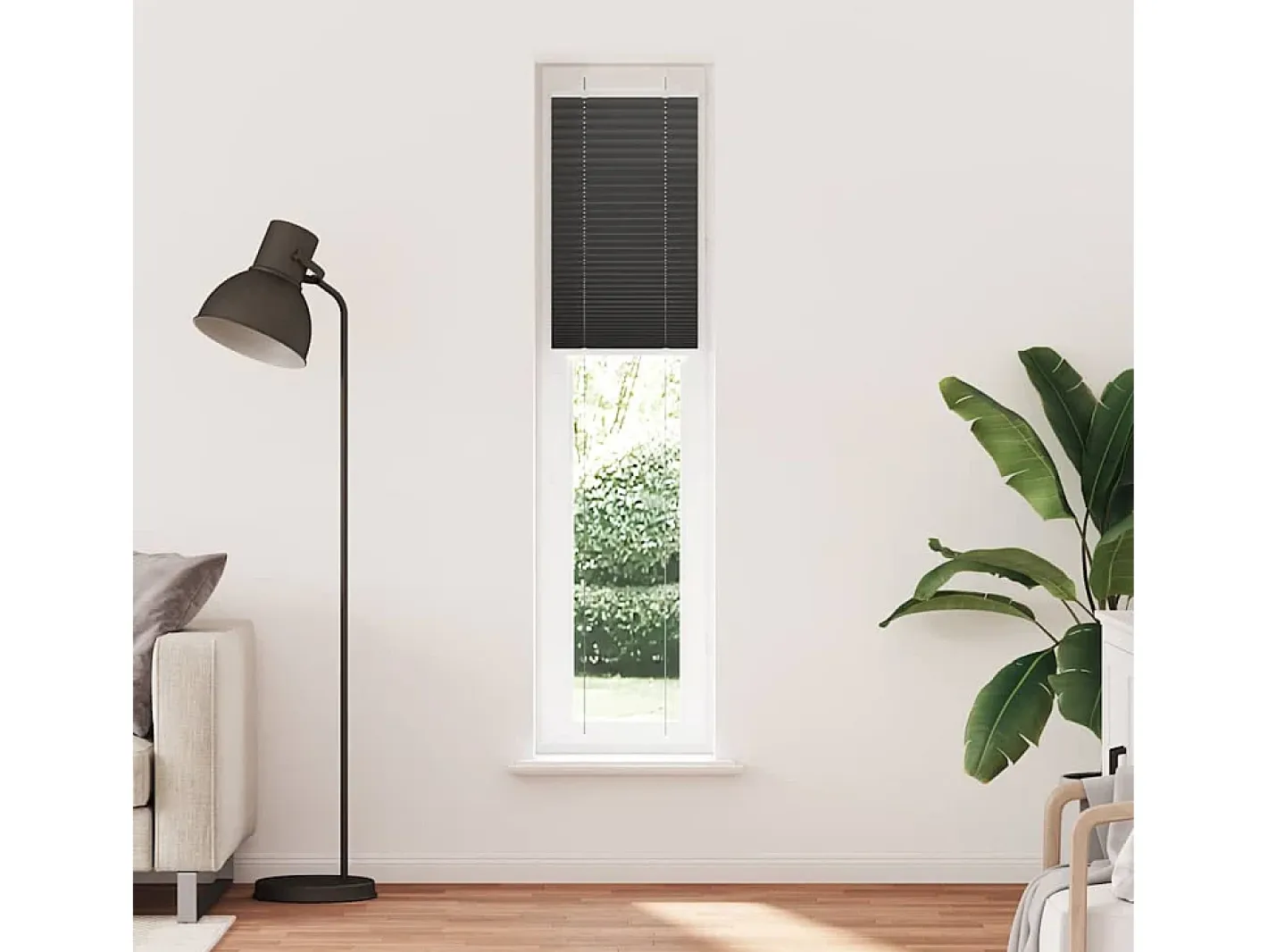 Best Estor plisado 45x200 cm ancho tela 44,4 cm poliéster Negro