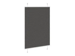 Estor plisado 85x150 cm ancho tela 84,4 cm poliéster Negro Hot