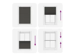 Outlet Estor plisado 100x100 cm ancho tela 99,4 cm poliéster Negro