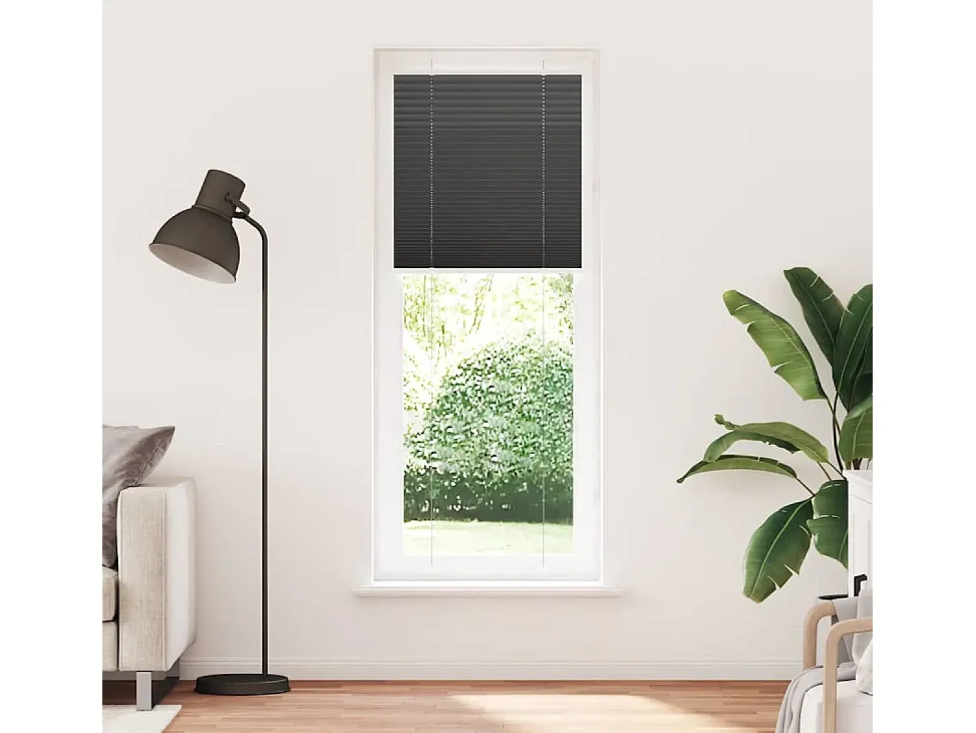 Ropa De Casa-Estor plisado 70x200 cm ancho tela 69,4 cm poliéster Negro