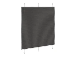 Ropa De Casa-Estor plisado 115x150 cm ancho tela 114,4 cm poliéster Negro