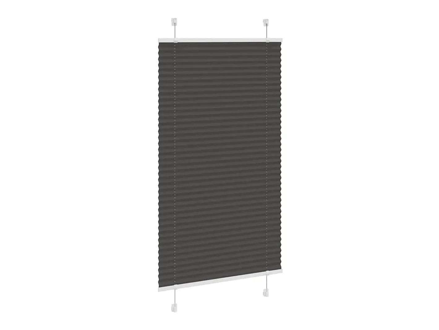 Ropa De Casa-Estor plisado 80x100 cm ancho tela 79,4 cm poliéster Negro