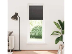 Estor plisado 75x200 cm ancho tela 74,4 cm poliéster Negro Discount