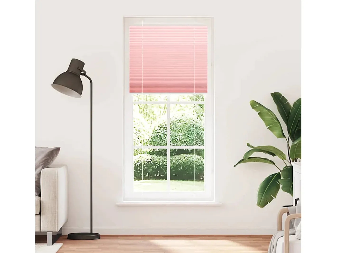 Ropa De Casa-Estor plisado 85x200 cm ancho tela 84,4 cm poliéster Rosa