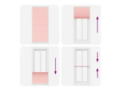 Ropa De Casa-Estor plisado 90x200 cm ancho tela 89,4 cm poliéster Rosa