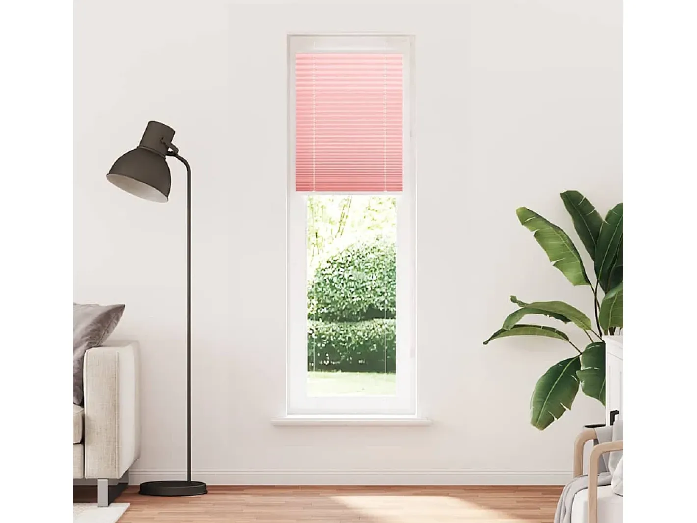 Clearance Estor plisado 65x200 cm ancho tela 64,4 cm poliéster Rosa