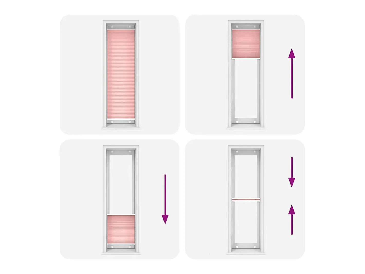 Clearance Estor plisado 55x200 cm ancho tela 54,4 cm poliéster Rosa